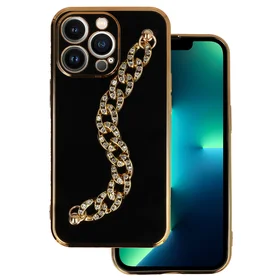 Viedtālruņa apvalks iPhone 13 Pro (dizains 4) (m) - melns