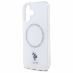 Viedtālruņa apvalks US Polo IML Ring MagSafe iPhone 16 - balts