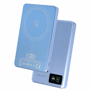Blavec BJ-03 10000 mAh plāns magnētisks ārējais akumulators ar MagSafe, 13,5 mm, USB-C, 22,5 W, 3 vienā (PBBJ03-MC10LB) (krāsa: gaiši zila; alumīnija korpuss)