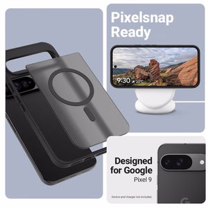 Crong Hybrid Matte Magnetic MagSafe vāciņš ierīcei Google Pixel 9, melns
