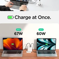 Spigen ArcStation Pro GaN-1402 2-Port 140W Sienas lādētājs balts