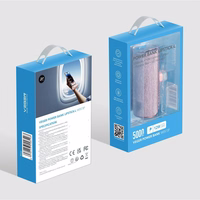 VEGER portatīvais lādētājs 5000 mAh ar iebūvētu savienotāju Lightning PD QC3.0 2,4A 12W PlugOn (W0573P) violeta