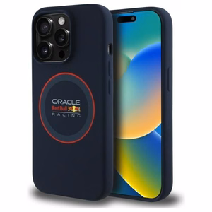 RED BULL viedtālruņa apvalks IPHONE 14 Pro saderīgs ar MagSafe RBHMP14L24SIILVR (Silikona sarkans gredzens) tumši zila