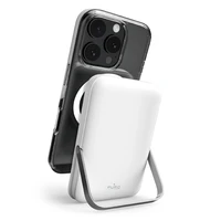 Puro 10000mAh MagSafe bezvadu portatīvais lādētājs ar alumīnija statīvu - balta