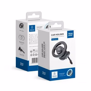Magnētiskais auto telefona turētājs Blue Star SMART LOCK X1, saderīgs ar MagSafe, ventilācijas restei, melns
