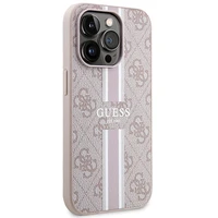 Guess 4G Printed Str Magnētiskais viedtālruņa apvalks iPhone 15 Pro - rozā