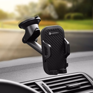 FORCELL F-GRIP Carbon Bracket standarta rokas auto turētājs vējstiklam / paneļa stiprināšanai melns