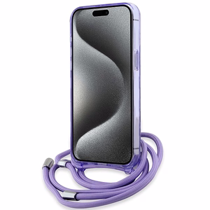 Karl Lagerfeld IML Crossbody Monogram Karl & Choupette Head Magnētiskais viedtālruņa apvalks iPhone 15 Pro - violets