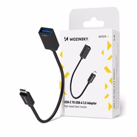 Wozinsky WOTGY1S USB-C 3.0 (vīriešu) - USB-A 3.0 (sieviešu) OTG adapteris - melns