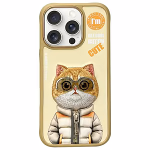 Nimmy Cool&Cute 2.0 Kaķa viedtālruņa apvalks iPhone 16 Pro - zaļš