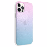 Guess 4G 3D raksta kolekcija viedtālruņa apvalks iPhone 12 Pro Max - Zils un rozā