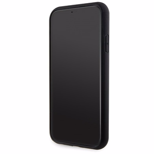 Guess GUHCN61HG4SGK apvalks iPhone 11 / Xr - melns mirdzošs uzraksts Liels 4G