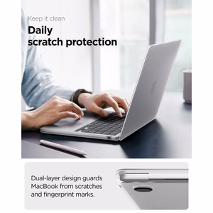 Spigen AirSkin aizsargapvalks MacBook Air 13" 2023 / 2024 / 2025 / 2026 – caurspīdīgs