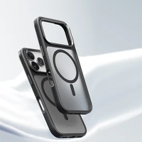 Rock Guard Touch Matte Sērijas Magnētiskā Apvalks Iphone 17 Pro Max - melns (metāla objektīva rāmis)