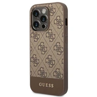 Guess GUHCP14XG4GLBR iPhone 14 Pro Max 6.7" brūns/brūns cietais apvalks 4G Stripe kolekcija