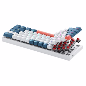 Machenike K500-B61 Vadu mehāniskā spēļu tastatūra ar apgaismojumu, Red Switch - balts un zils