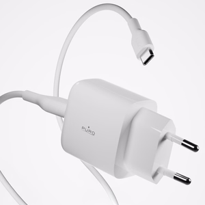 Puro PROLITE 10W 2x USB-A sienas lādētājs + USB-A - USB-C kabelis 1.2m - balts