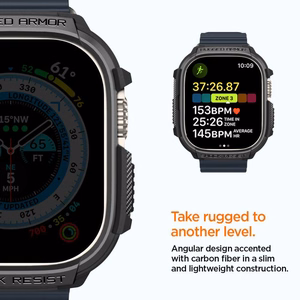 Spigen Rugged Armor maciņš Apple Watch Ultra 49 mm, matēti melns