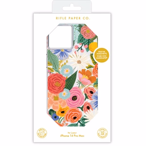 Rifle Paper Clear MagSafe vāciņš ierīcei iPhone 14 Pro Max, ar “Garden Party Blush” rakstu