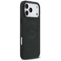 Mercedes Ādas Vintage Logo Magnētiskais Viedtālruņa apvalks iPhone 17 Pro Max - Melns