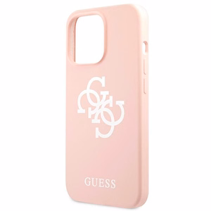 Guess GUHCP13LLS4GWPI iPhone 13 Pro / 13 6.1 silikona 4G logotipu kietais apvalks - rozā