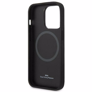 Viedtālruņa apvalks BMW BMHMP14LSLLBK iPhone 14 Pro 6,1" melns/melna cietais apvalks Paraksta Logotipa Iespaids Magnētiskais