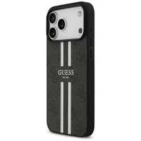 GUESS viedtālruņa apvalks IPHONE 17 Pro Max, saderīgs ar MagSafe GUHMP17XP4RPSK (4G Printed Stripes), melns