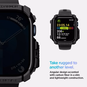Чехол Spigen Rugged Armor для Apple Watch 10 (42mm) - чёрный