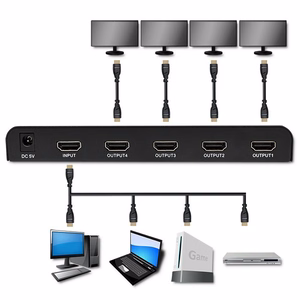 Qoltec 51798 aktīvais HDMI sadalītājs 4 x HDMI 4K x 2K | 3,4 Gb/s