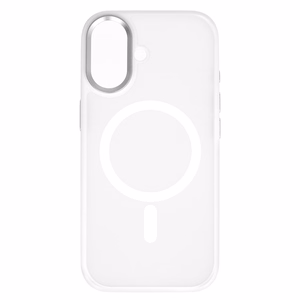 Liavec Cloudy maciņš ar metāla kameras rāmi priekš Iphone 17 balts (kameras vadības poga)