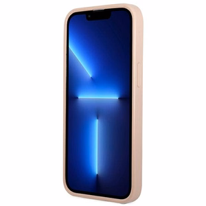 Guess GUHCP13SPSATPP iPhone 13 mini 5,4 "rozā / rozā cietais apvalks SaffianoTriangle Logo Kartes slots