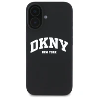 DKNY silikona balts ar logotipu Magnētiskais viedtālruņa apvalks iPhone 16 - melns