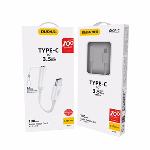 Dudao audio adapteris austiņām no USB Type C uz mini jack 3.5 mm balts (L16CPro white)