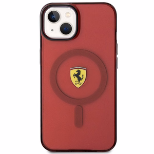 Ferrari FEHMP14SURKR iPhone 14 6.1" sarkans cietais viedtālruņa apvalks daļēji caurspīdīgs magnētiskais (MagSafe)