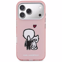 Karl Lagerfeld Karl & Choupette Back MagSafe Maciņš for iPhone 17 Pro - rozā