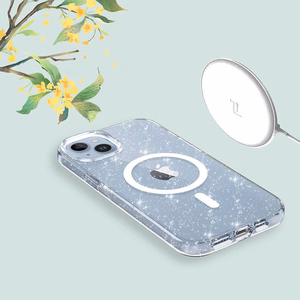 Tech-Protect FlexAir Hybrid Magnētiskais iPhone 13/14 apvalks - caurspīdīgs ar spīdumiem