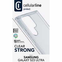 Cellularline Clear Strong - Samsung Galaxy S23 Ultra maciņš with antibacterial protection (caurspīdīgs)