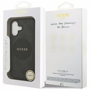 Guess 4G Circle Classic Logo Magnētiskais viedtālruņa apvalks iPhone 17 - melns
