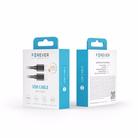 Forever kabelis USB-C - USB-C 1,0 m 60W melns
