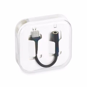 Adapteris AUX Type-C (vīrišķais) uz 3,5 mm ligzdu (sieviešu) kastē melns [DAC]