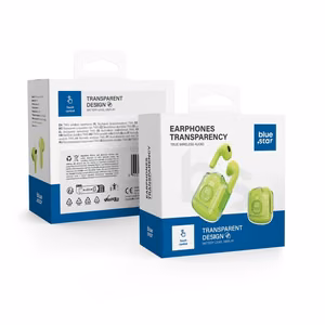 Wireless earbuds Blue Star Transparency Fi22 TWS green