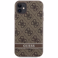 Guess GUHCN61P4SNW iPhone 11 / Xr brūns cietais viedtālruņa apvalks 4G Stripe