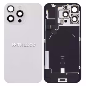 Aizmugurējais vāciņš saderīgs ar iPhone 16 Pro Max / White Titanium / (visas daļas iekļautas) / OEM