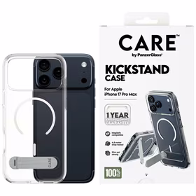 CARE by PanzerGlass Funkcionālais apvalks ar statīvu Magnētiskais iPhone 17 Pro Max - Caurspīdīgs
