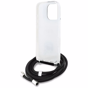 Karl Lagerfeld IML Crossbody Karl&Choupette Head Maciņš for iPhone 16 Pro Max - balts