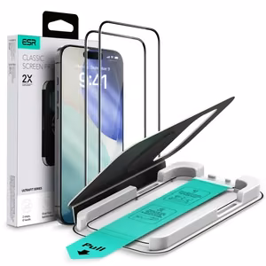 ESR UltraFit aizsargstiklu komplekts 2 gab. iPhone 17 Pro – caurspīdīgs