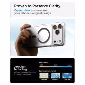 Spigen Ultra Hybrid MagSafe maciņš iPhone 18 Pro / 17 Pro, caurspīdīgs grafīta krāsā