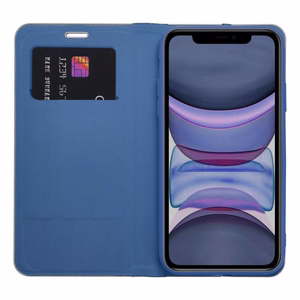 Viedtālruņa apvalks (m) - LUNA Book Carbon IPHONE 11 zils (m)