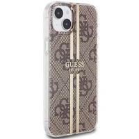 Guess IML 4G Gold Stripe viedtālruņa apvalks iPhone 15 Plus / 14 Plus - brūns