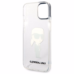 Karl Lagerfeld Ikonik Karl viedtālruņa apvalks iPhone 14 Plus - caurspīdīgs
